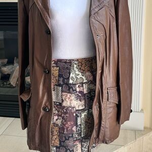 Patchwork illusion mini skirt